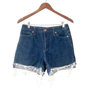 Target Universal Thread Vintage Midi High Rise Dark Wash Shorts Blue Size 4